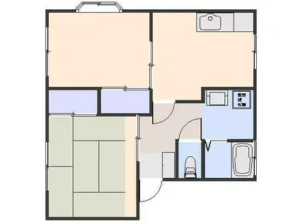 リバーサイドタウン(2DK/1階)の間取り写真