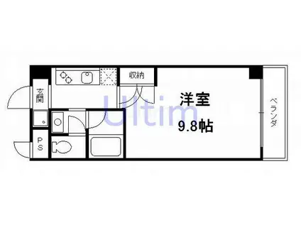 RECTANGLE伏見稲荷(1K/4階)の間取り写真
