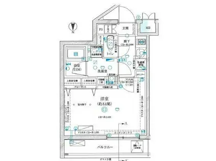 GRAN PASEO神楽坂II グランパセオ神楽坂II(1K/2階)の間取り写真