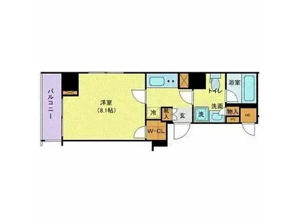 オルタナ銀座(1K/5階)の間取り写真