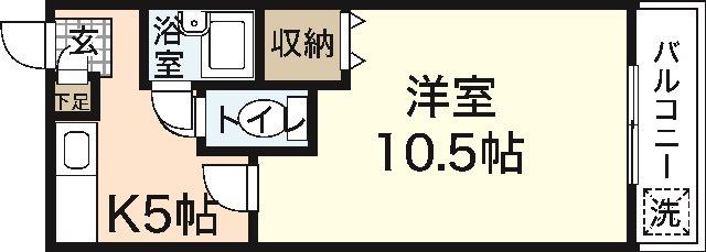 第一タウン皆賀(1K/4階)の間取り写真