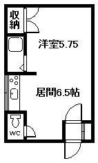 フレンズ5・24(1DK/1階)の間取り写真