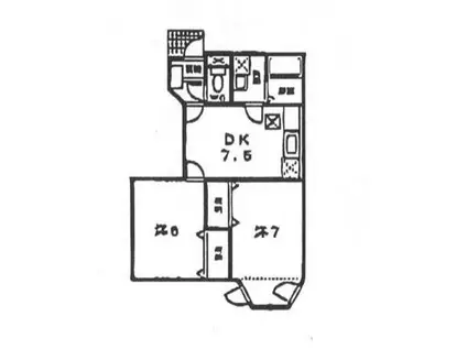 MERCIみずほ台VIII(2DK/1階)の間取り写真