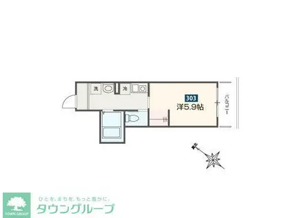 MELDIA東岩槻駅前(1K/3階)の間取り写真