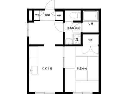 ソフィア西久保(1SDK/1階)の間取り写真