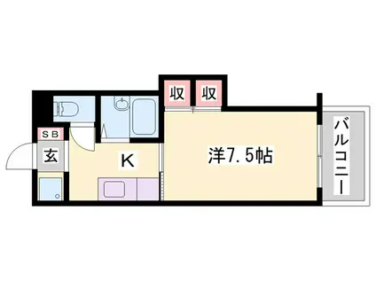 メゾンジュネス(1K/3階)の間取り写真