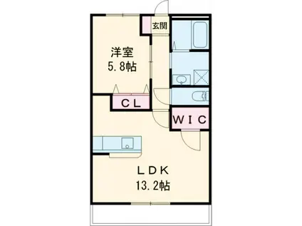 ブロードタウン神野II B(1LDK/2階)の間取り写真