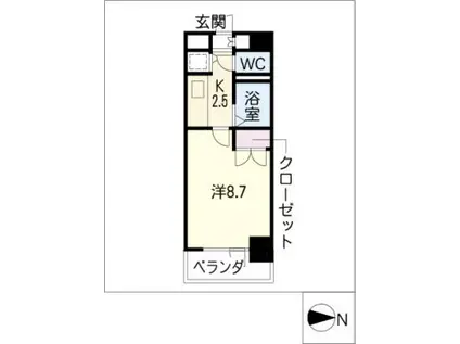 ハルモニア(1K/10階)の間取り写真