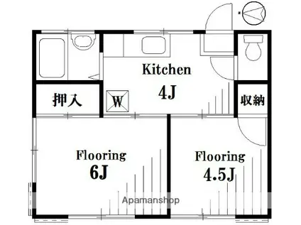 クローバー(2K/2階)の間取り写真
