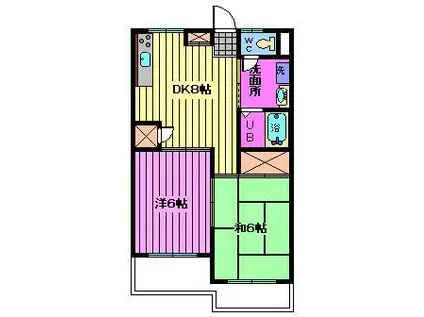 メゾン高砂(2DK/2階)の間取り写真