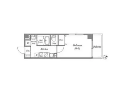 みおつくし粉浜(1K/4階)の間取り写真