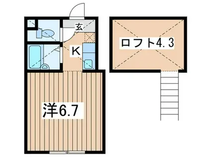 WELINA中央林間(1K/1階)の間取り写真