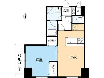 ライオンズマンション京都河原町(1LDK/1階)の間取り写真