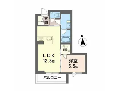 シャーメゾン 上水前寺(1LDK/2階)の間取り写真