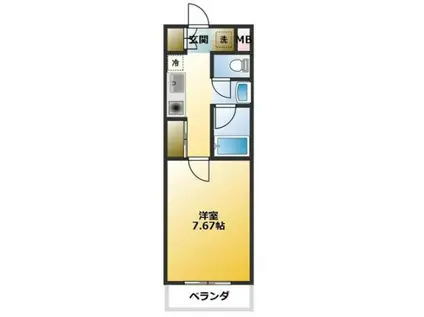 CS MANGANJII(1K/2階)の間取り写真