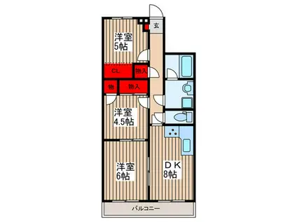 センチュリー東大宮III(3DK/4階)の間取り写真