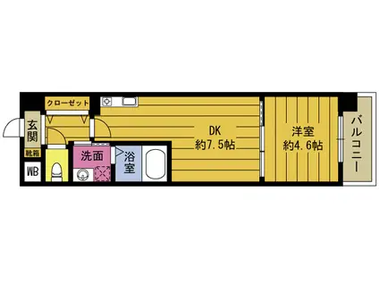 レスコ府内(1DK/4階)の間取り写真