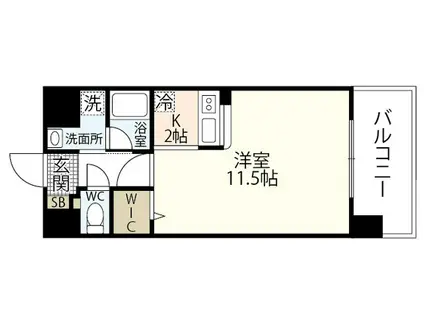 サムティレジデンス平和大通(ワンルーム/7階)の間取り写真