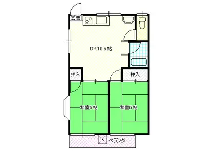 サンコート(2DK/2階)の間取り写真