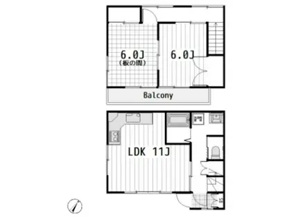 テラス染谷(2LDK/1階)の間取り写真