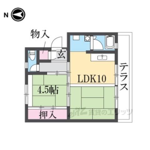 寝屋川団地C58号棟(2DK/2階)の間取り写真