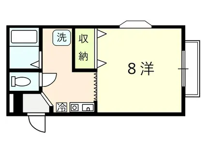 ふじハイツII(1K/2階)の間取り写真
