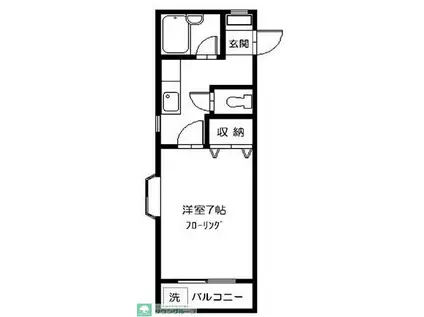 ウエストヴィレッジ14(1K/1階)の間取り写真