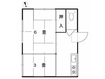 永野荘(2K/1階)の間取り写真