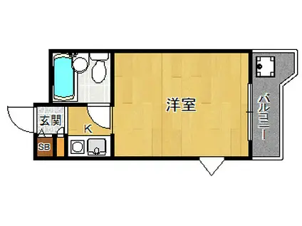 ジョイフル武庫之荘1(1K/1階)の間取り写真