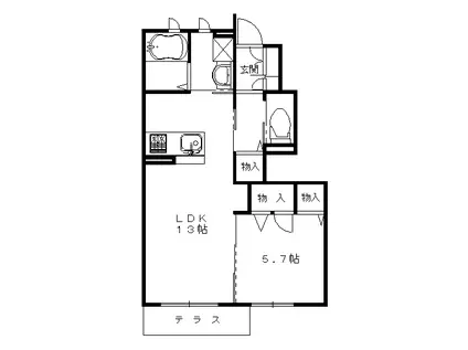 キルシュ ブルク(1LDK/1階)の間取り写真