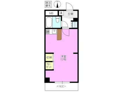 開智ハイツ(ワンルーム/3階)の間取り写真