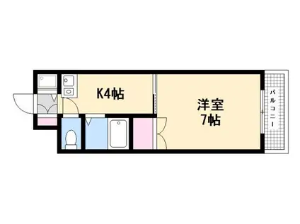 カサ・デ・ソル己斐(1K/4階)の間取り写真