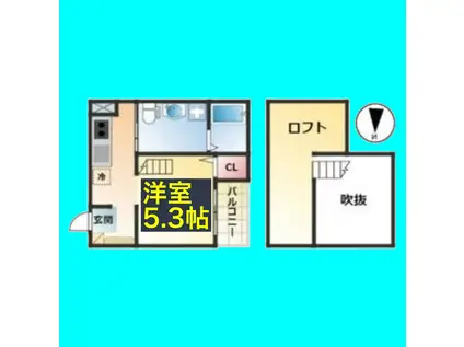 プレシオール(ワンルーム/2階)の間取り写真