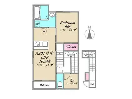 KOSUGI-UN(1SLDK/2階)の間取り写真