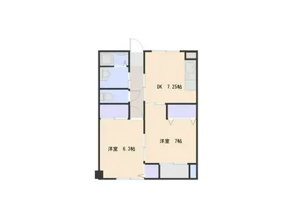 ラ・オーヴェルI(2LDK/2階)の間取り写真