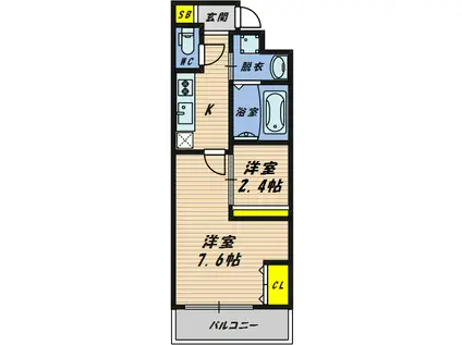 エミネンス蒲生(1LDK/3階)の間取り写真