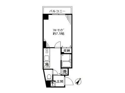 エテルノ大井町(1K/2階)の間取り写真
