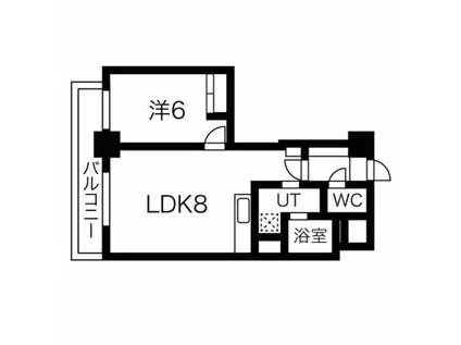 マリンヒルズ月寒(1LDK/4階)の間取り写真