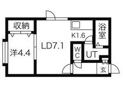 アークコート平岸48(1LDK/3階)の間取り写真