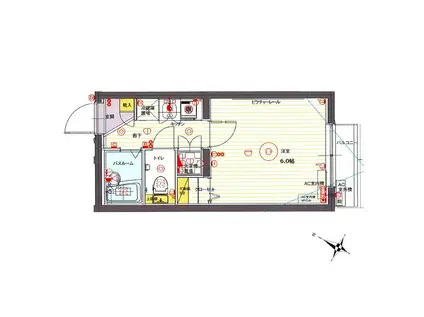 クレイシア大山(1K/3階)の間取り写真