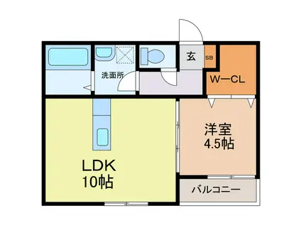 MS COURT NT(1LDK/1階)の間取り写真