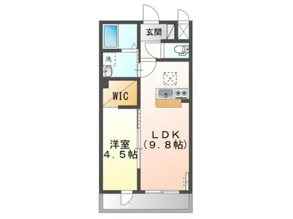 BELIEVE HANAZONO (1LDK/2階)の間取り写真