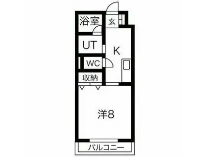 サンピュア東静岡(1K/1階)の間取り写真