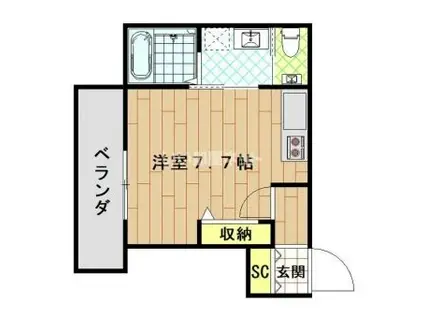 YS PRESIOUS IX(ワンルーム/1階)の間取り写真