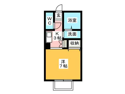 セジュール霞ヶ浦 A棟(1K/2階)の間取り写真