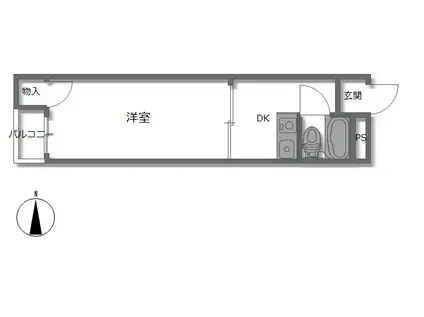 南森町第2ロイヤルハイツ(1DK/5階)の間取り写真