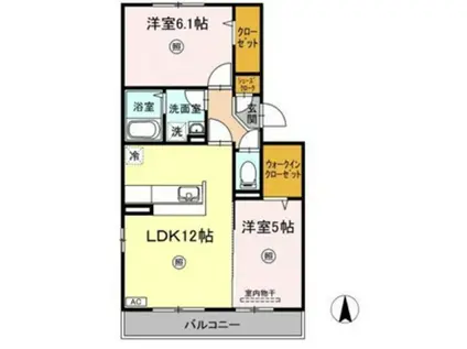 セジュールたかはし(2LDK/2階)の間取り写真