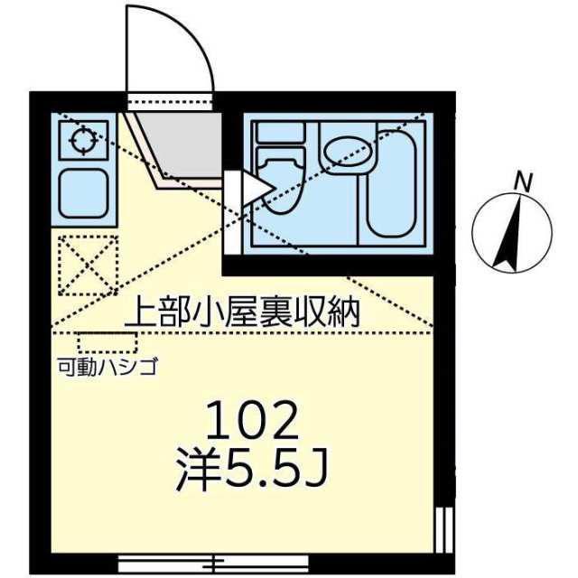 ユナイト上町ウィラッコディー(ワンルーム/1階)の間取り写真