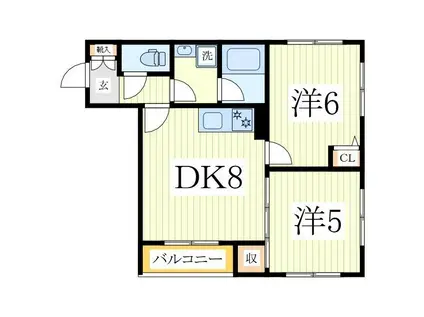 KASHIWA PLACE(2DK/1階)の間取り写真