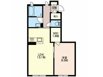 マストタウン上田原(1LDK/1階)の間取り写真